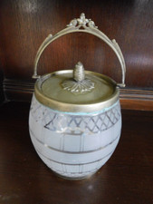 Frosted Glass Biscuit Barrel