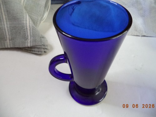 Blue glass cobalt latte - blue, glass-cobalt