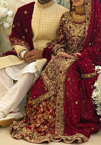Pakistani asian bridal red and - pakistani,