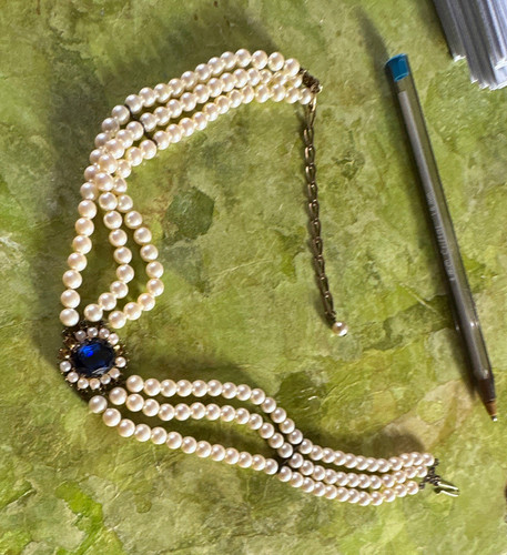 White faux pearl multi strand - white,