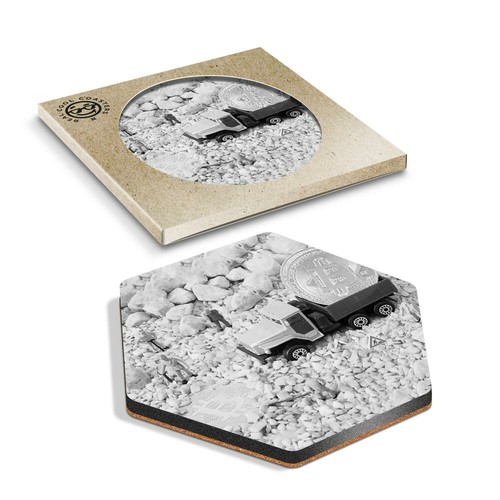 Hexagon coaster bw - x,