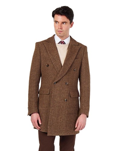 Men double breasted wool - breasted,