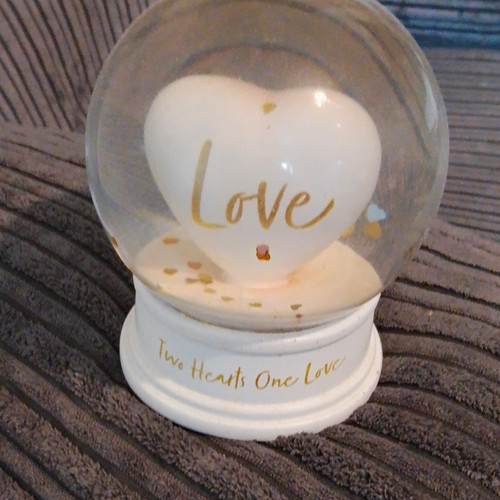 Love heart snow globe - globe, "two