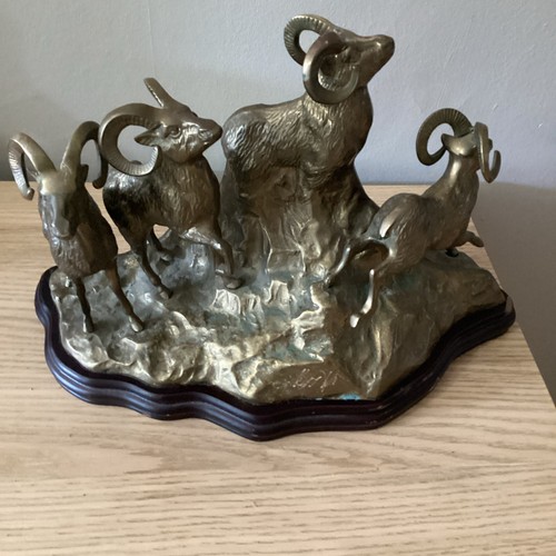 Vintage solid brass - brass, mountain
