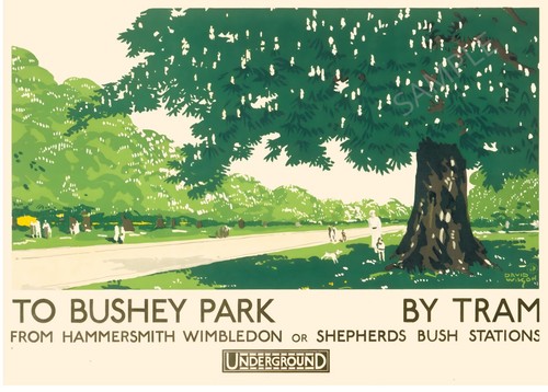Vintage poster bushey park - bushey, by