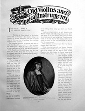 Antique Old Print Musical Instruments Lute Part Ii Thomas MacePages 1904