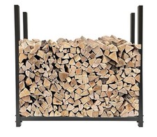 QUICK STAR Metal Firewood Shelving Rack Grey 113 x 25 x 115cm 0.5m