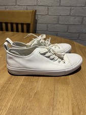 Primark WOMENS SHOES LADIES LACE UP PLIMSOLLS TRAINER PLIMSOLES white size 6  