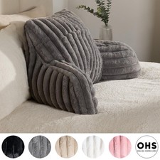 Reading Cuddle Cushion Faux Fur Fleece Heatable Pillow Arms Chair Back Support