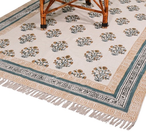 Indien cotton rug yellow - indien,
