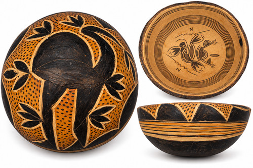 Large vintage african calabash - large,