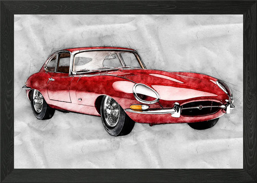 1961 jaguar type framed wall - 1961,