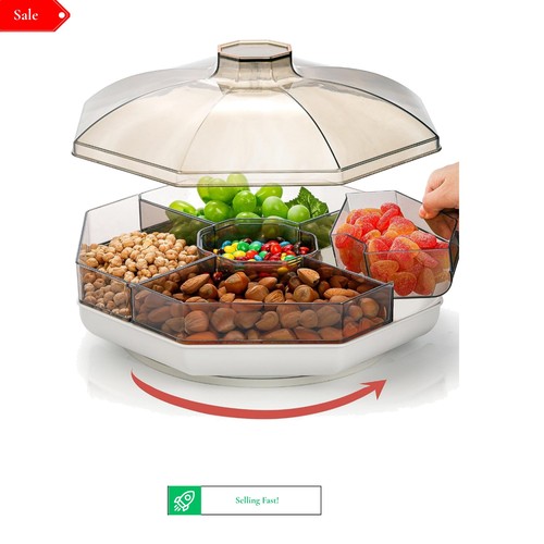 Rotating snack serving tray - rotating,