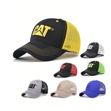 Cat Embroidery Men Women Trucker Mesh Baseball Hat Hip Hop Snapback Cap