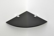 Acrylic Shelves Wall Mounted Black Corner Shelf with Various Chrome Supports