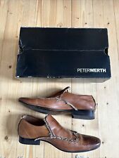 worn twice RP£59.99 Mens PETER WERTH FRAYED EDGE WINGCAP SLIP SHOES SIZE 10 44