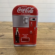 Coca-Cola Vending Machine Tin Bank Red Drink In Bottles Coke Ice Cold 2003