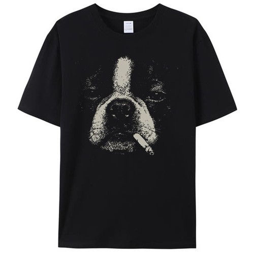 Dog smoking cigarette funny - dog,