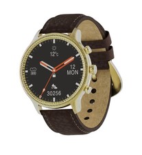 Wrangler Men's WRZ20L-245PB Smart Watch Gold Tone with Brown Pebble Grain - NEW