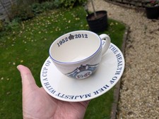 Cup & Saucer Royal Staffords China Queen Elizabeth Diamond Jubilee 1952-2012