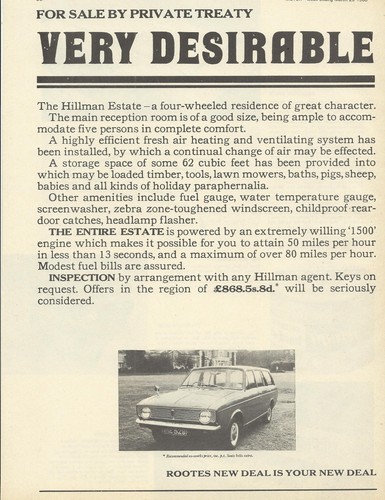 Hillman minx singer - hillman, vogue