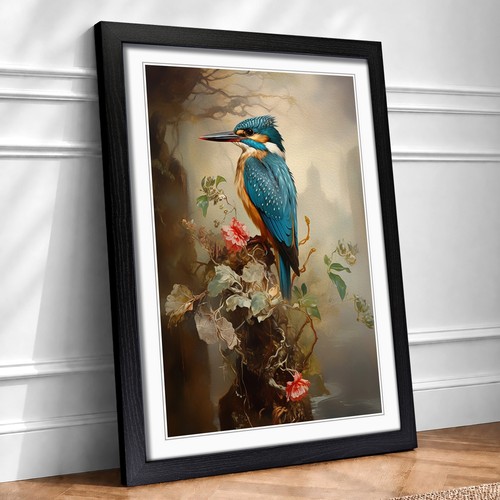 Kingfisher victorian framed - kingfisher,