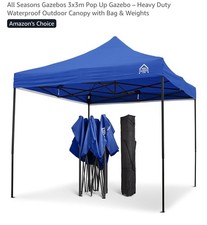 All Seasons Gazebos 3mx3m Heavy Duty Fully Waterproof Pop Up Gazebo