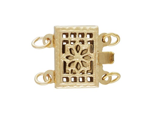 Gold filled rectangle filigree - gold,