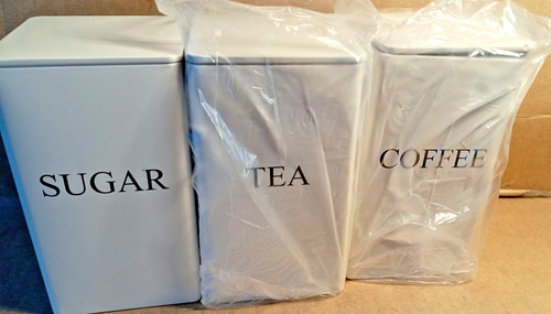 Tea coffee sugar canisters set - tea,