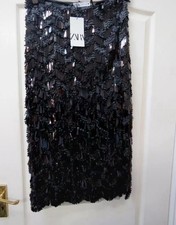 Zara Sequin Midi Skirt L