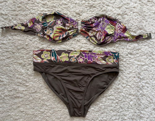 Matalan green flower bra - flower, gold