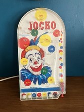 Vtg Pinball game Jocko clown Wolverine brand tabletop toy; 13" H. x 7" W. x 3/4"