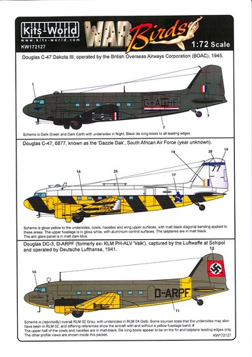 Kits world decals douglas - kits, 1/72