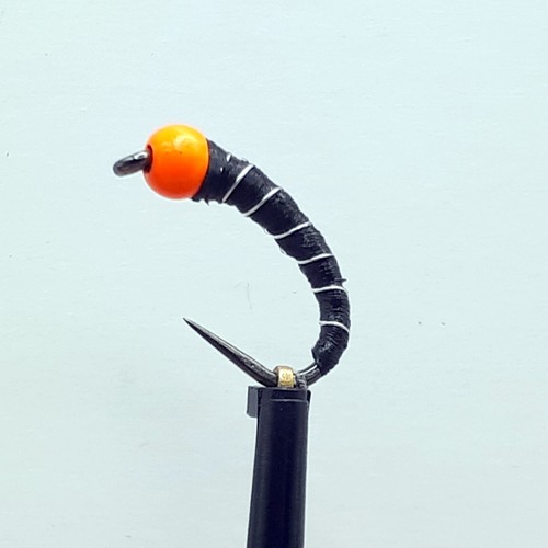 Barbless orange bead black - orange,