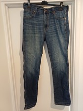 Wrangler Jeans Mens W35 L32 Blue Arizona Stretch Denim Casual Straight Leg