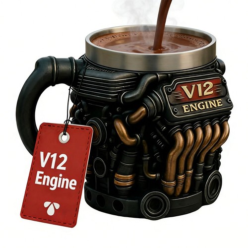 V12 engine coffee mug - engine,