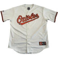 Majestic Baltimore Orioles MLB Jersey Men's Large Vintage White Baseball Shirt