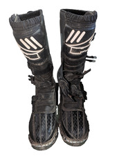 AXO Drone Boots Black SZ 13 Used Italian Moto Cross Off Road Motorcycle