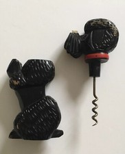 Vintage 50s Wooden Poodle Dog Cork Screw - Head Detaches 17cm Kitsch Cute