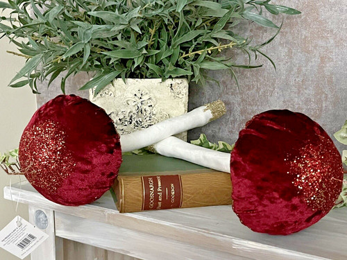 Velvet red white - red, large