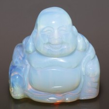 2 inch Opalite Stone Craving Lucky Buddha Feng Shui statue
