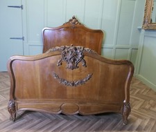 Louis XV Style French Golden Walnut Bed