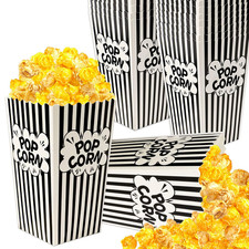 Popcorn Bags Mini Paper 30Pack Small Size Popcorn Bags Black White Movie Night