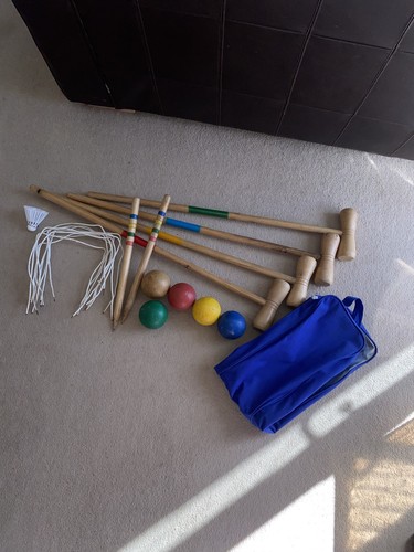 Wooden croquet adult set - wooden, in