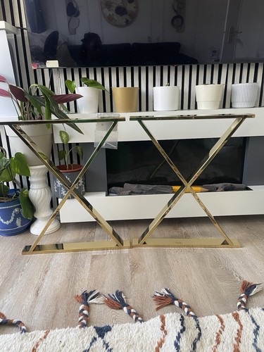 Modern gold finished crossed - gold-finished,