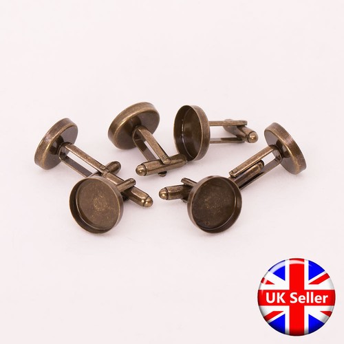 Antique bronze cufflink - bronze,