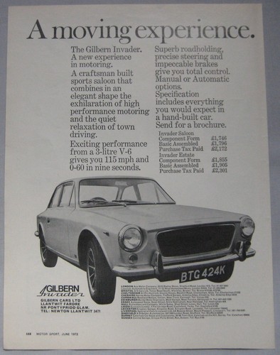 1972 gilbern invader original - gilbern,