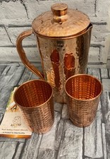BNIB lidded copper jug with 2 X tumblers- CG F13