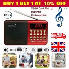 Mini Digital Portable Radio MP3 Music Player FM USB SD Card Rechargeable Speaker