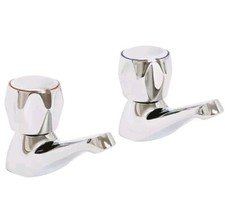 Bath Pillar Taps Highlife Skara Standard Contract Chrome Brass Polished 10020